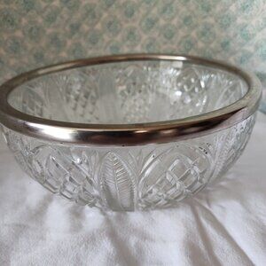 Vintage MCM Crystal Glass Bowl